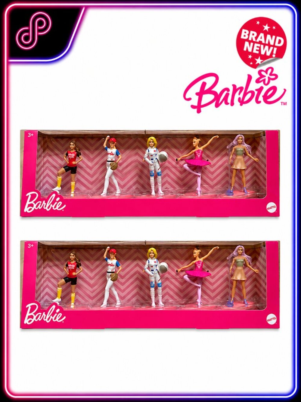 ✨ Barbie Collector 5-Pack Mini Figure Set Bundle – 2 New Sealed Packs in Box ✨